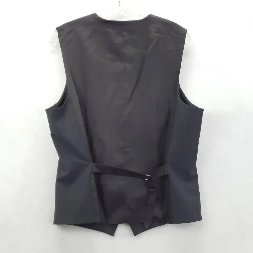 Express Vest Mens Small Gray Suit Waistcoat Five Button Adjustable Back Formal